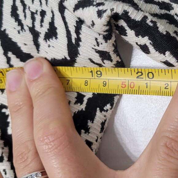 Jade Melody Tam Women's Cream & Black Zigzag Short Sleeve Mini Dress Size Medium - Picture 11 of 12